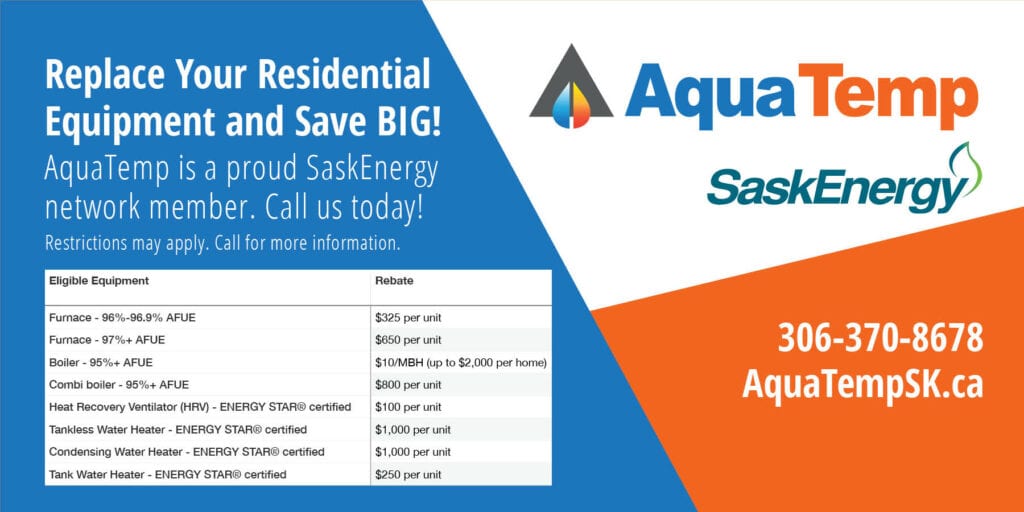 Replace your residential equipment and save with SaskEnergy coupon.