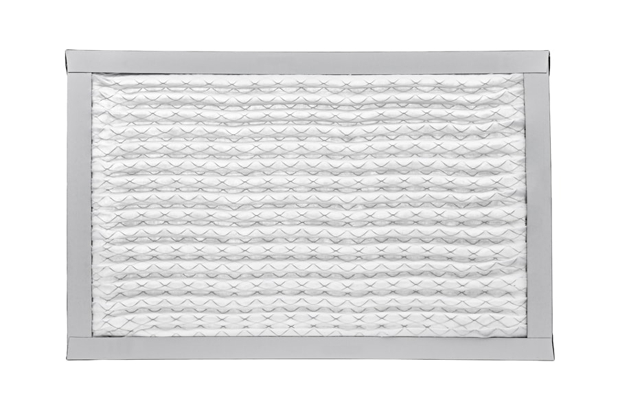 New furnace filter isolated on white background. Furnace filters 101.
